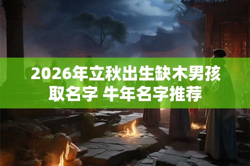 2026年立秋出生缺木男孩取名字 牛年名字推荐