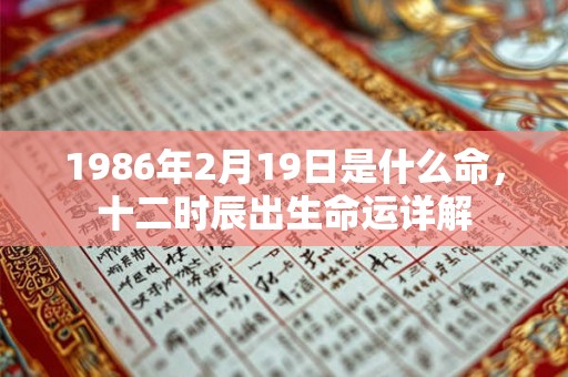 1986年2月19日是什么命,十二时辰出生命运详解 1986年2月19日是什么命,十二时辰出生命运详解