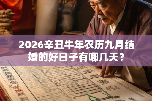 2026辛丑牛年农历九月结婚的好日子有哪几天？