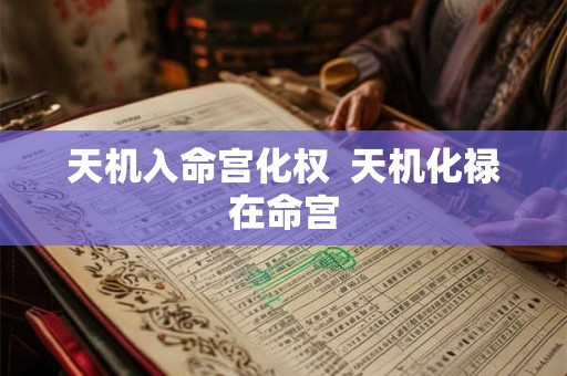 天机入命宫化权 天机化禄在命宫 天机入命宫化权 天机化禄在命宫