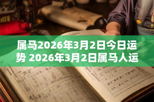 属马2026年3月2日今日运势 2026年3月2日属马人运势好吗