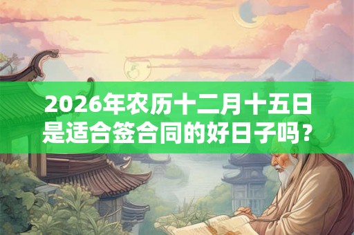 2026年农历十二月十五日是适合签合同的好日子吗？