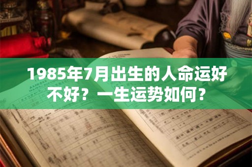 1985年7月出生的人命运好不好?一生运势如何? 1985年7月出生的人命运好不好?一生运势如何?