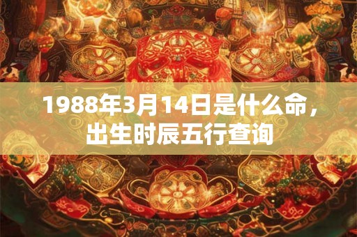 1988年3月14日是什么命,出生时辰五行查询 1988年3月14日是什么命,出生时辰五行查询