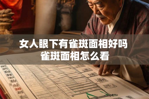 女人眼下有雀斑面相好吗 雀斑面相怎么看