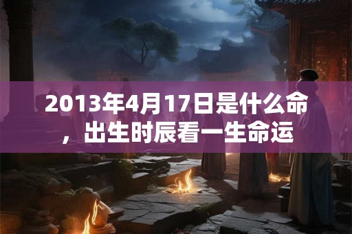 2013年4月17日是什么命，出生时辰看一生命运
