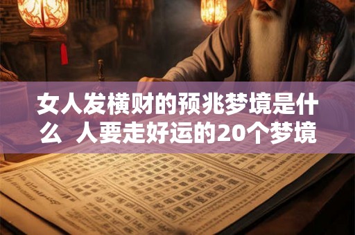 女人发横财的预兆梦境是什么  人要走好运的20个梦境
