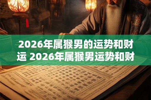 2026年属猴男的运势和财运 2026年属猴男运势和财运如何