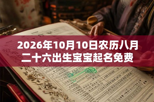 2026年10月10日农历八月二十六出生宝宝起名免费
