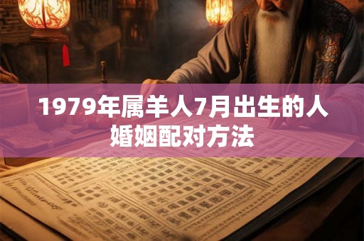 1979年属羊人7月出生的人婚姻配对方法