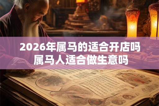 2026年属马的适合开店吗 属马人适合做生意吗
