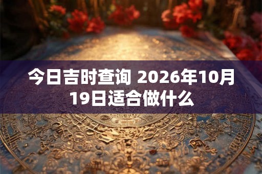 今日吉时查询 2026年10月19日适合做什么