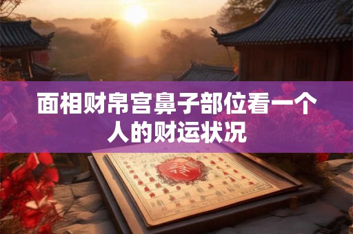 面相财帛宫鼻子部位看一个人的财运状况 面相财帛宫鼻子部位看一个人的财运状况