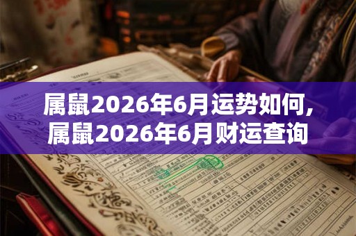 属鼠2026年6月运势如何,属鼠2026年6月财运查询
