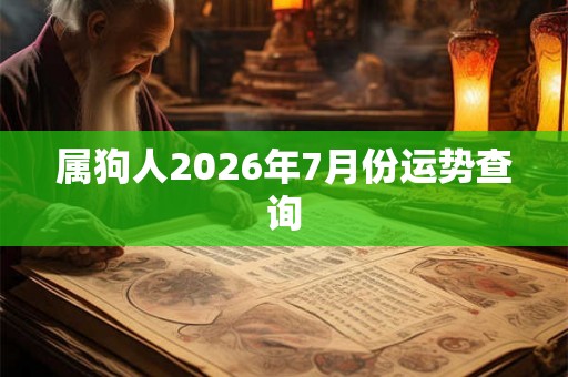 属狗人2026年7月份运势查询 属狗人2026年7月份运势查询