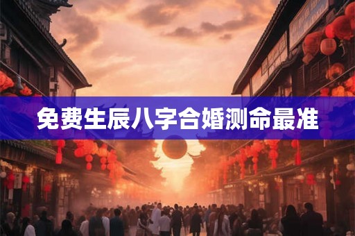 免费生辰八字合婚测命最准