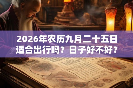 2026年农历九月二十五日适合出行吗？日子好不好？