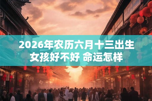 2026年农历六月十三出生女孩好不好 命运怎样