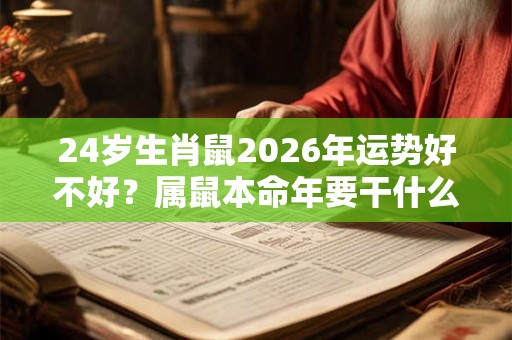 24岁生肖鼠2026年运势好不好?属鼠本命年要干什么? 24岁生肖鼠2026年运势好不好?属鼠本命年要干什么?