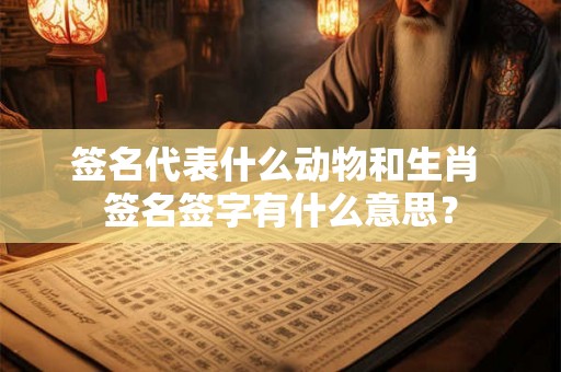 签名代表什么动物和生肖 签名签字有什么意思？