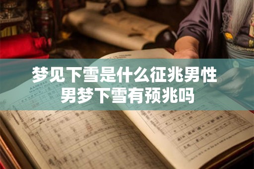梦见下雪是什么征兆男性 男梦下雪有预兆吗