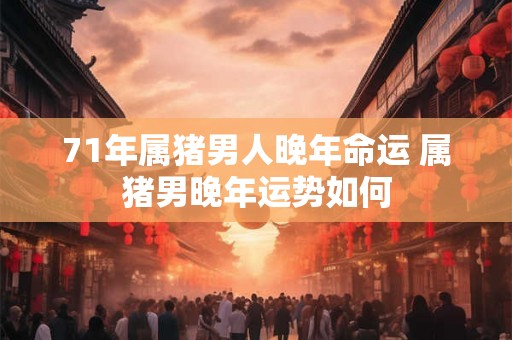 71年属猪男人晚年命运 属猪男晚年运势如何