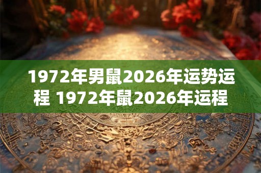 1972年男鼠2026年运势运程 1972年鼠2026年运程如何