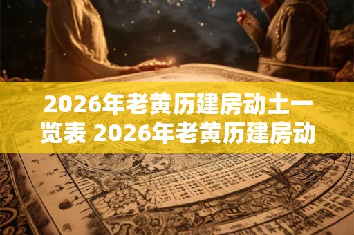 2026年老黄历建房动土一览表 2026年老黄历建房动土时间表