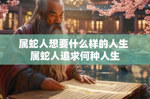 属蛇人想要什么样的人生 属蛇人追求何种人生