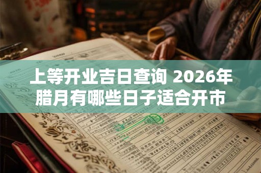 上等开业吉日查询 2026年腊月有哪些日子适合开市