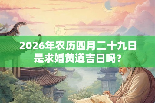 2026年农历四月二十九日是求婚黄道吉日吗? 2026年农历四月二十九日是求婚黄道吉日吗?