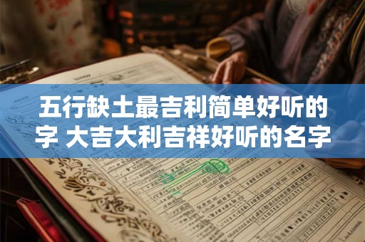 五行缺土最吉利简单好听的字 大吉大利吉祥好听的名字大全