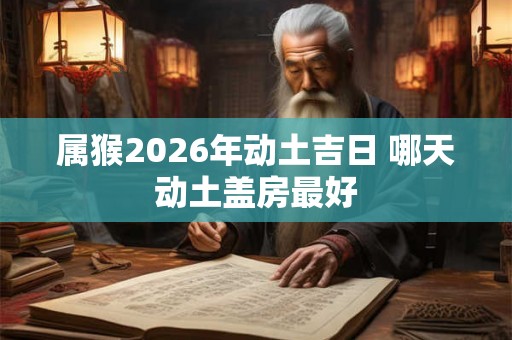 属猴2026年动土吉日 哪天动土盖房最好