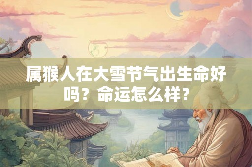 属猴人在大雪节气出生命好吗？命运怎么样？