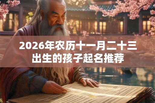 2026年农历十一月二十三出生的孩子起名推荐