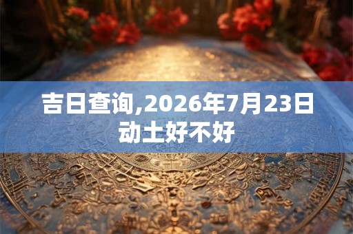 吉日查询,2026年7月23日动土好不好