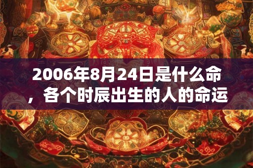 2006年8月24日是什么命，各个时辰出生的人的命运