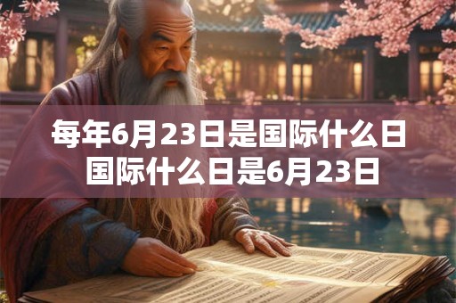 每年6月23日是国际什么日 国际什么日是6月23日