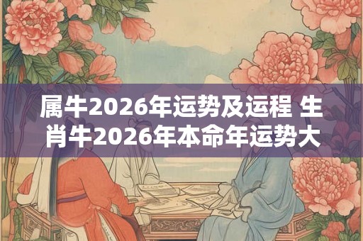 属牛2026年运势及运程 生肖牛2026年本命年运势大全！