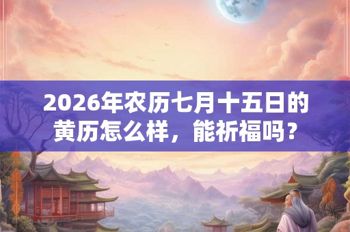 2026年农历七月十五日的黄历怎么样，能祈福吗？