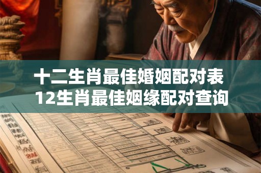 十二生肖最佳婚姻配对表 12生肖最佳姻缘配对查询