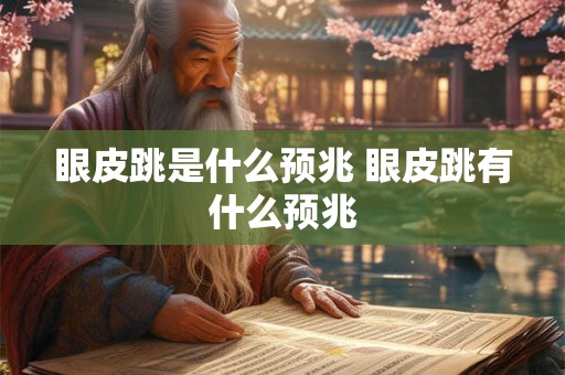眼皮跳是什么预兆 眼皮跳有什么预兆