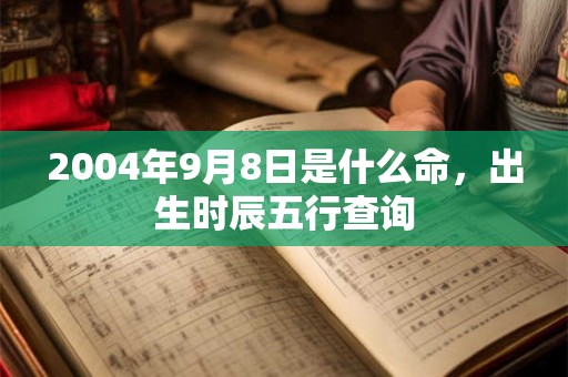 2004年9月8日是什么命，出生时辰五行查询