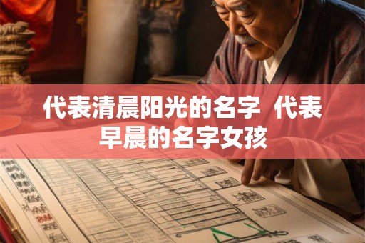 代表清晨阳光的名字  代表早晨的名字女孩