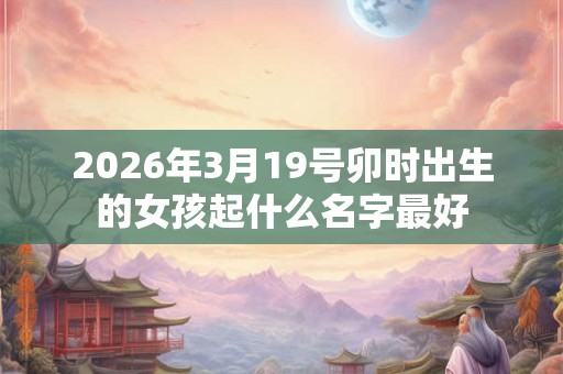2026年3月19号卯时出生的女孩起什么名字最好