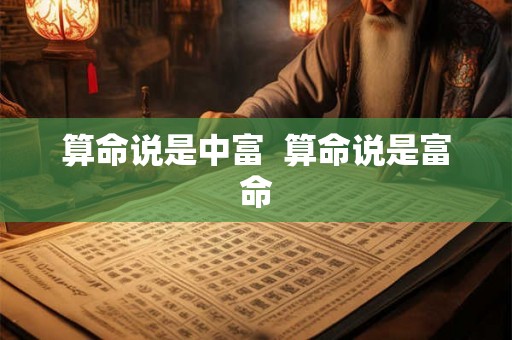 算命说是中富  算命说是富命