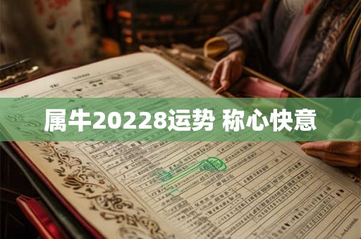 属牛20228运势 称心快意