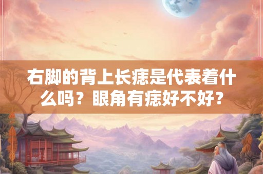 右脚的背上长痣是代表着什么吗?眼角有痣好不好? 右脚的背上长痣是代表着什么吗?眼角有痣好不好?