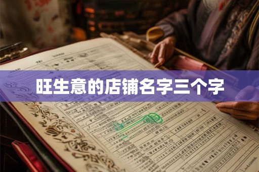 旺生意的店铺名字三个字