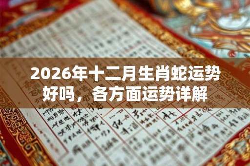 2026年十二月生肖蛇运势好吗,各方面运势详解 2026年十二月生肖蛇运势好吗,各方面运势详解